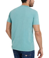 GUESS TRIANGLE Baumwoll-T-Shirt mit Aufdruck zartes Blaugr&uuml;n - Herren-T-Shirts - 2