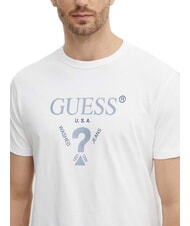 GUESS TRIANGLE Baumwoll-T-Shirt mit Aufdruck purwei&szlig; - Herren-T-Shirts - 3