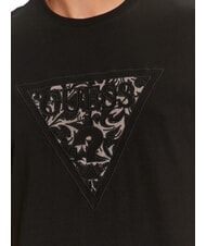GUESS TRIANGLE T-Shirt mit gesticktem Logo-Patch jetbla - Herren-T-Shirts - 4