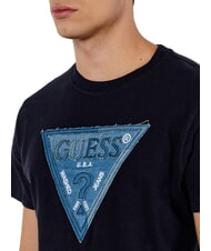 GUESS TRIANGLE T-Shirt mit gro&szlig;em Logo-Patch jetbla - Herren-T-Shirts - 3
