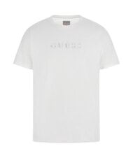 GUESS LOGO EMBROIDERY T-Shirt aus Baumwolle purwei&szlig; - Herren-T-Shirts - 4