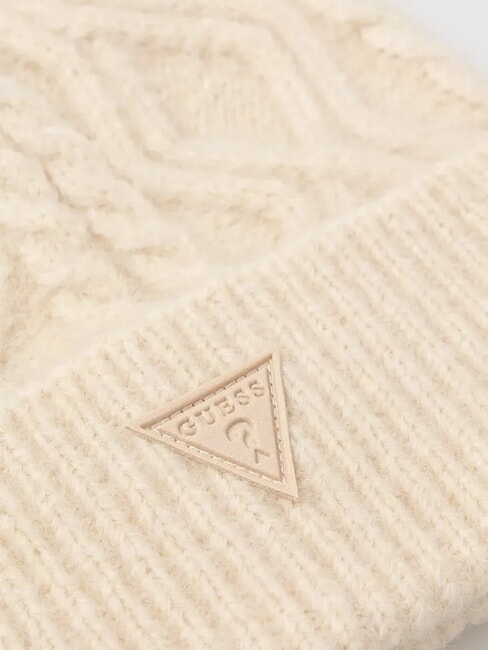 KNITTED Geflochtene M&uuml;tze mit Umschlag Elfenbein - M&uuml;tzen/H&uuml;te