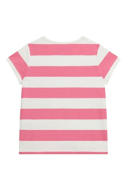 KIDS Gestreiftes T-Shirt wei&szlig; und fuchsia st - Kinder-T-Shirt