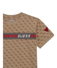 GUESS KIDS T-Shirt mit 4G-Allover-Logo 4g aop beige wei&szlig; - Kinder-T-Shirt - 3