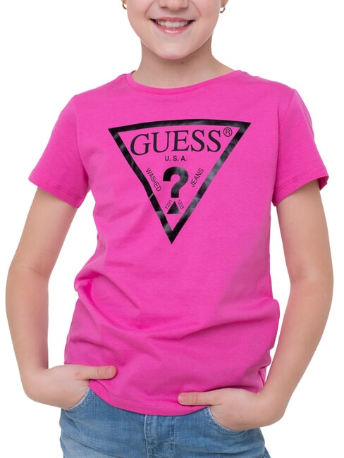 KIDS T-Shirt mit Dreieck-Logo-Print rosa Reise - Kinder-T-Shirt