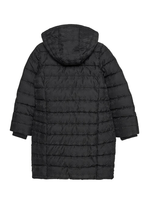 KIDS Pufferjacke mit langer Kapuze 4g schwarzer Jacquard - Kinder Jacken