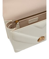PINKO LOVE ONE MINI Gesteppte Tasche aus Nappaleder mit Chevron-Muster Seide wei&szlig;-antikgold - Damentaschen - 4