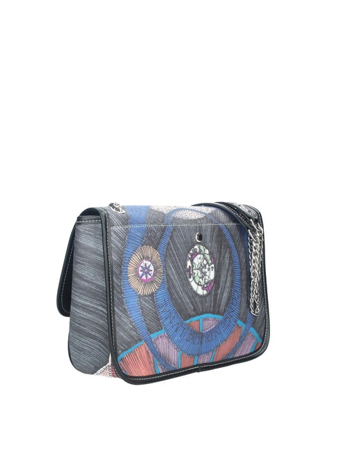 PLANETARIUM Wandelbare Tasche mit &Uuml;berschlag nacht/schwarz - Damentaschen