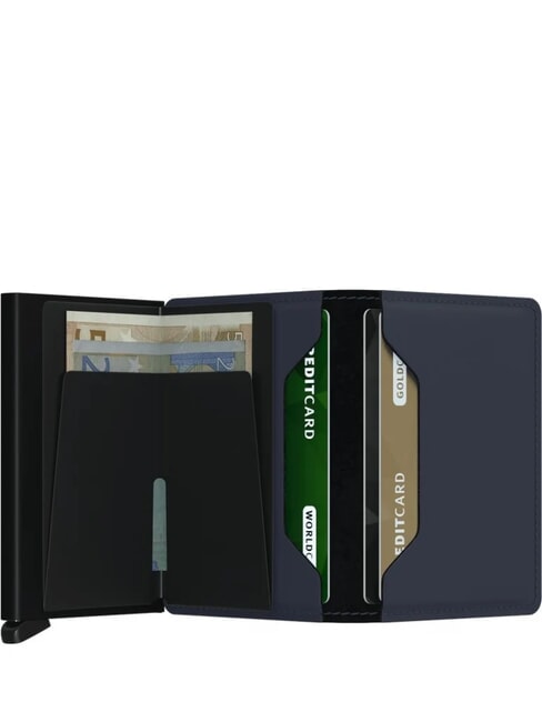 MATTE Schlanke Lederbrieftasche nachtblau - Brieftaschen Herren