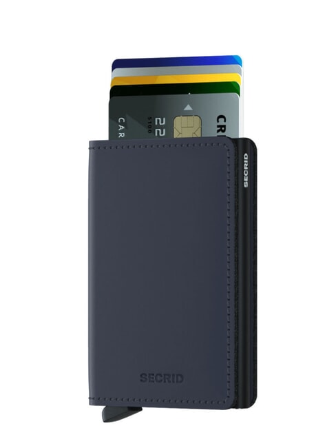 MATTE Schlanke Lederbrieftasche nachtblau - Brieftaschen Herren