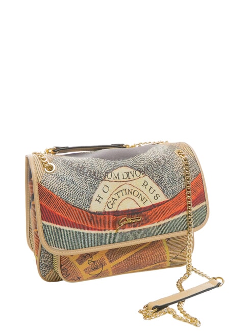 PLANETARIUM Wandelbare Tasche mit &Uuml;berschlag klassisch/beige - Damentaschen