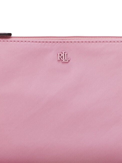 LANDYN Flache Umh&auml;ngetasche aus Nylon lila Rosen - Damentaschen