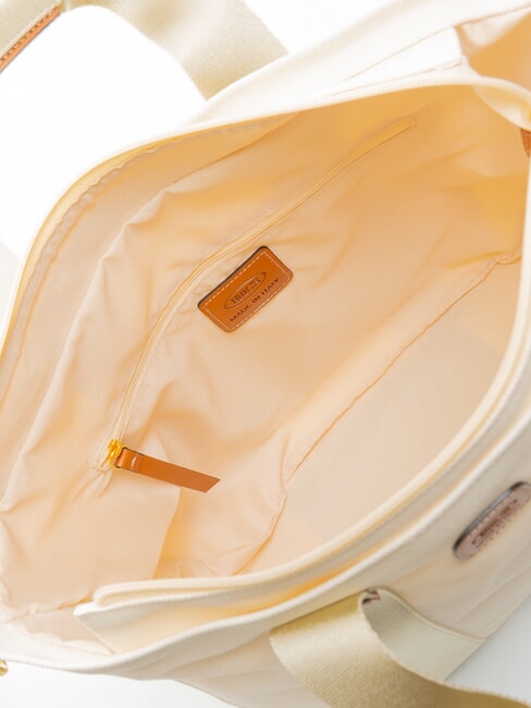 SORRENTO LUDOVICA Canvas Handtasche Einkaufstasche CREME - Damentaschen