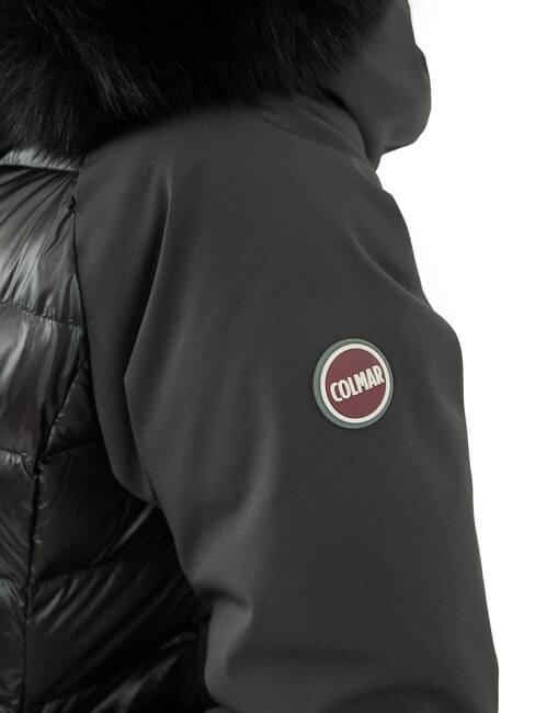 PURENESS Daunenjacke aus zwei Materialien mit Kapuze Schwarz - Daunenjacken f&uuml;r Damen