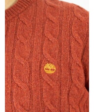 TIMBERLAND JAFFREY Pullover mit Rundhalsausschnitt und Zopfmuster Chili-&Ouml;l - Herrenpullover - 3