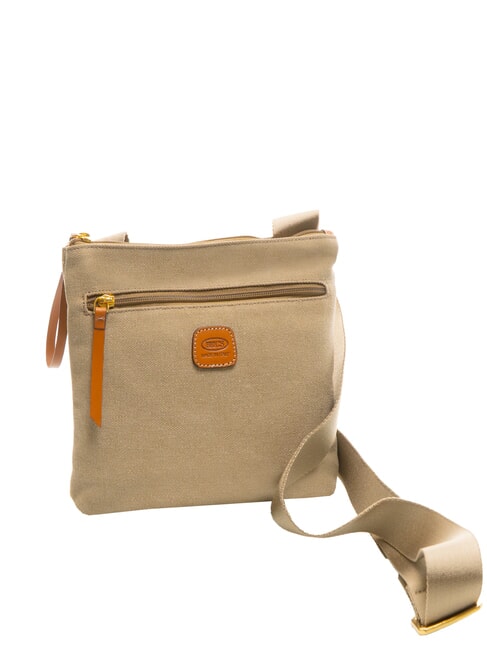 SORRENTO EMMA Flache Umh&auml;ngetasche aus Canvas Olive - Damentaschen