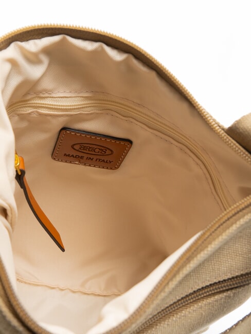 SORRENTO EMMA Flache Umh&auml;ngetasche aus Canvas Olive - Damentaschen