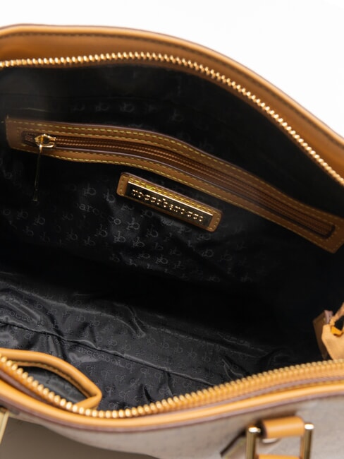 MONOGRAM Logo Handtasche, mit Schultergurt nat&uuml;rlich - Damentaschen