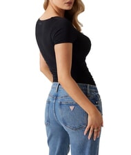 GUESS CHARLOTTE  T-Shirt mit tiefem Ausschnitt jetbla - T-Shirts und Tops f&uuml;r Damen - 2