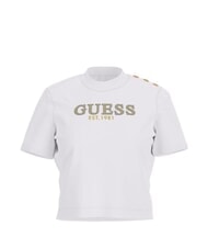 GUESS CN SS CROPPED Baumwoll-T-Shirt purwei&szlig; - T-Shirts und Tops f&uuml;r Damen - 4