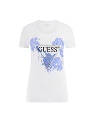 GUESS SS CN FLOWER Kurz&auml;rmeliges T-Shirt purwei&szlig; - T-Shirts und Tops f&uuml;r Damen - 4