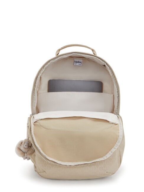 SEOUL L 15 "Laptop-Rucksack charakteristisches Beige mit Pr&auml;gung - Rucks&auml;cke f&uuml;r Schule &amp; Freizeit