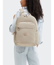 KIPLING SEOUL L 15 "Laptop-Rucksack charakteristisches Beige mit Pr&auml;gung - Rucks&auml;cke f&uuml;r Schule &amp; Freizeit - 7