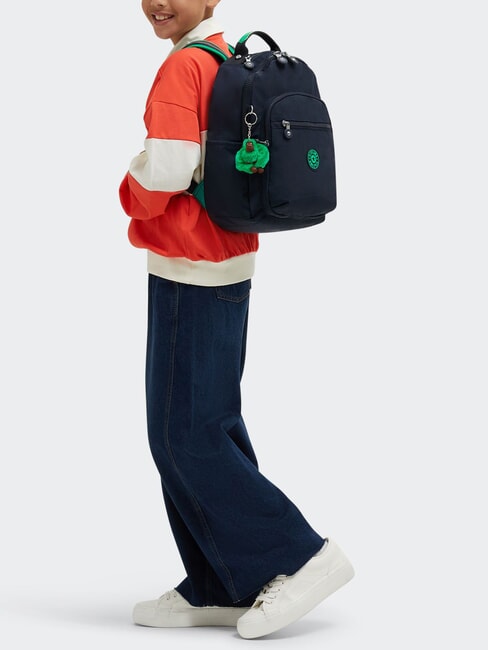 SEOUL SMALL Rucksack blau gr&uuml;ner Block - Rucks&auml;cke f&uuml;r Schule &amp; Freizeit