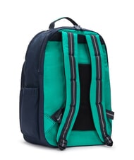 KIPLING SEOUL Rucksack mit 15"-Laptopfach blau gr&uuml;ner Block - Rucks&auml;cke f&uuml;r Schule &amp; Freizeit - 4