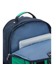 KIPLING SEOUL Rucksack mit 15"-Laptopfach blau gr&uuml;ner Block - Rucks&auml;cke f&uuml;r Schule &amp; Freizeit - 5
