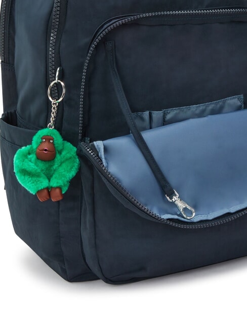 SEOUL Rucksack mit 15"-Laptopfach blau gr&uuml;ner Block - Rucks&auml;cke f&uuml;r Schule &amp; Freizeit