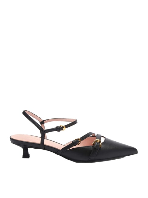 FERNANDA Slingback-Schuhe aus Leder Schwarz - Damenschuhe