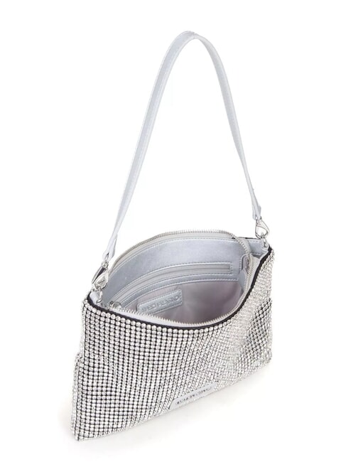 NABILAH Clutch mit Strasssteinen und Schultergurt Silber - Damentaschen