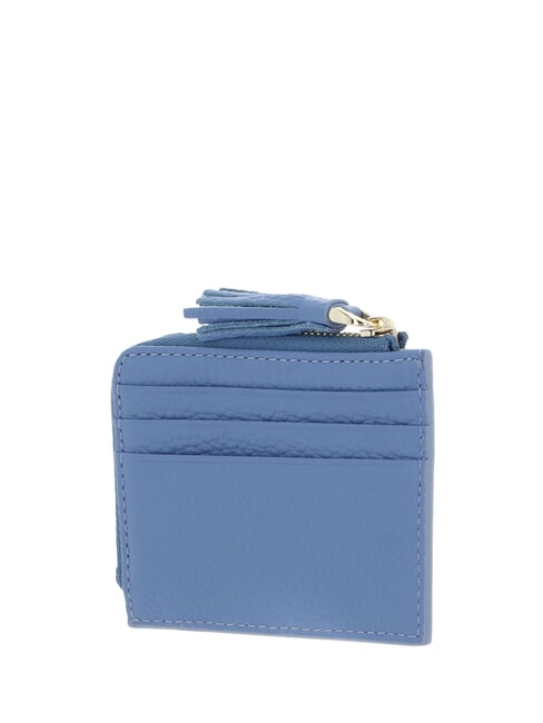 TASSEL Kartenetui mit Rei&szlig;verschluss aus geh&auml;mmertem Leder Blau - Brieftaschen Damen