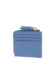 COCCINELLE TASSEL Kartenetui mit Rei&szlig;verschluss aus geh&auml;mmertem Leder Blau - Brieftaschen Damen - 2