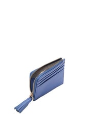 COCCINELLE TASSEL Kartenetui mit Rei&szlig;verschluss aus geh&auml;mmertem Leder Blau - Brieftaschen Damen - 3