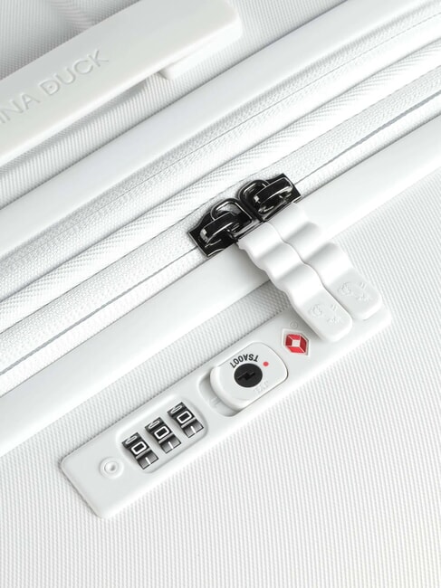 FLYDUCK Mittelgro&szlig;er erweiterbarer Trolley wei&szlig; - Harte Trolleys