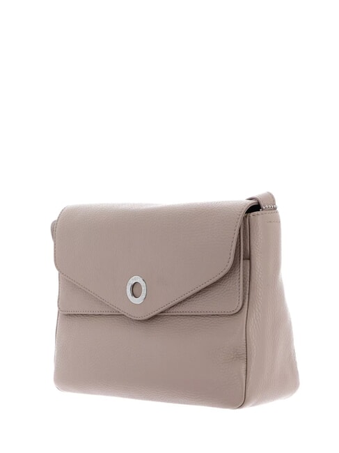 MELLOW LEATHER Ledertasche mit &Uuml;berschlag warmes Taupe - Damentaschen