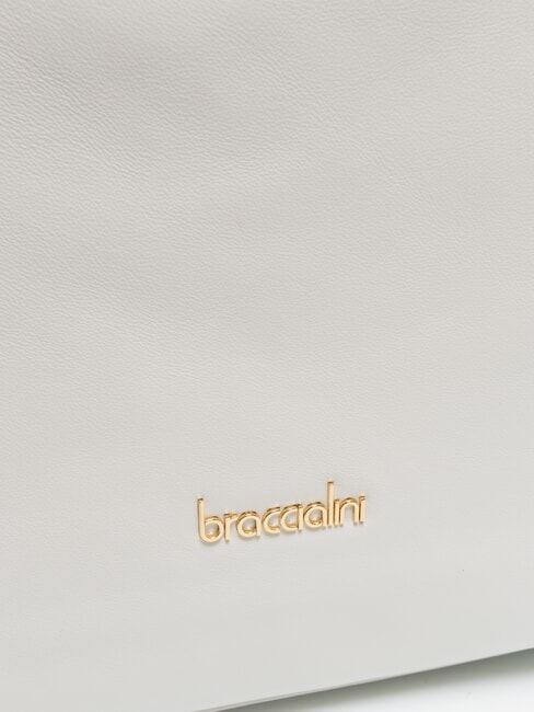 NORA Einkaufstasche aus Leder mit Schnallen Wei&szlig; - Damentaschen