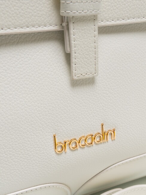 HELLEN Aktentasche aus Leder mit Schnalle Wei&szlig; - Damentaschen