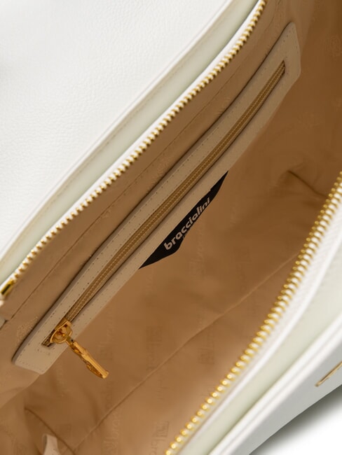 HELLEN Aktentasche aus Leder mit Schnalle Wei&szlig; - Damentaschen