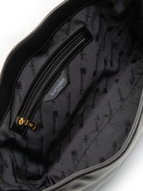 GRETA Aktentasche aus Leder mit Schultergurt Schwarz - Damentaschen