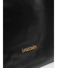 BRACCIALINI SOFIA Umh&auml;ngetasche aus Leder mit kleinen Blumen Schwarz - Damentaschen - 3