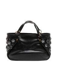 BRACCIALINI SOFIA Lederhandtasche mit kleinen Blumen Schwarz - Damentaschen - 3