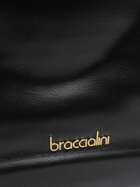 SOFIA Lederhandtasche mit kleinen Blumen Schwarz - Damentaschen