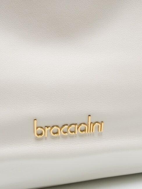 SOFIA Lederhandtasche mit kleinen Blumen Wei&szlig; - Damentaschen