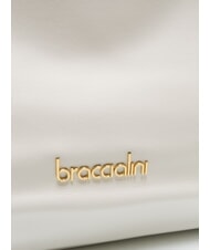 BRACCIALINI SOFIA Lederhandtasche mit kleinen Blumen Wei&szlig; - Damentaschen - 3