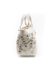 BRACCIALINI SOFIA Lederhandtasche mit kleinen Blumen Wei&szlig; - Damentaschen - 5