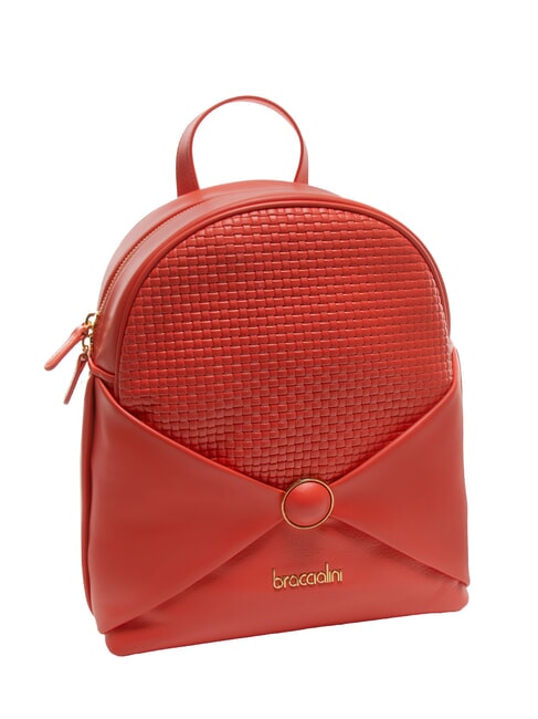 NAOMI Runder Lederrucksack Rot - Damentaschen