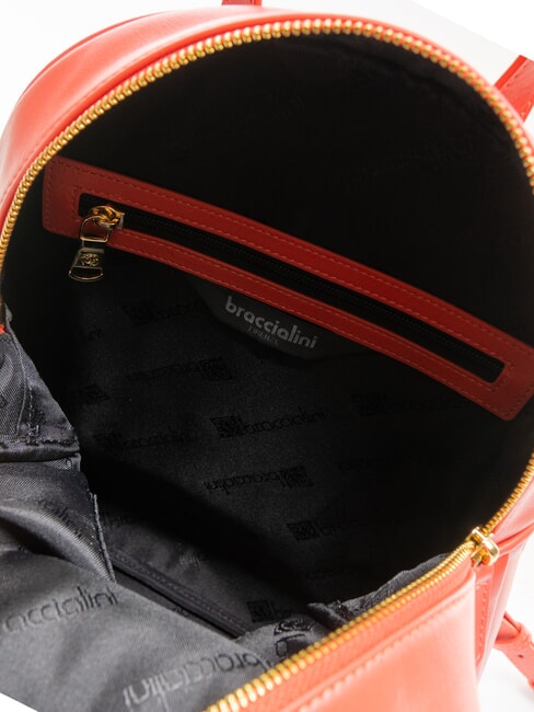 NAOMI Runder Lederrucksack Rot - Damentaschen